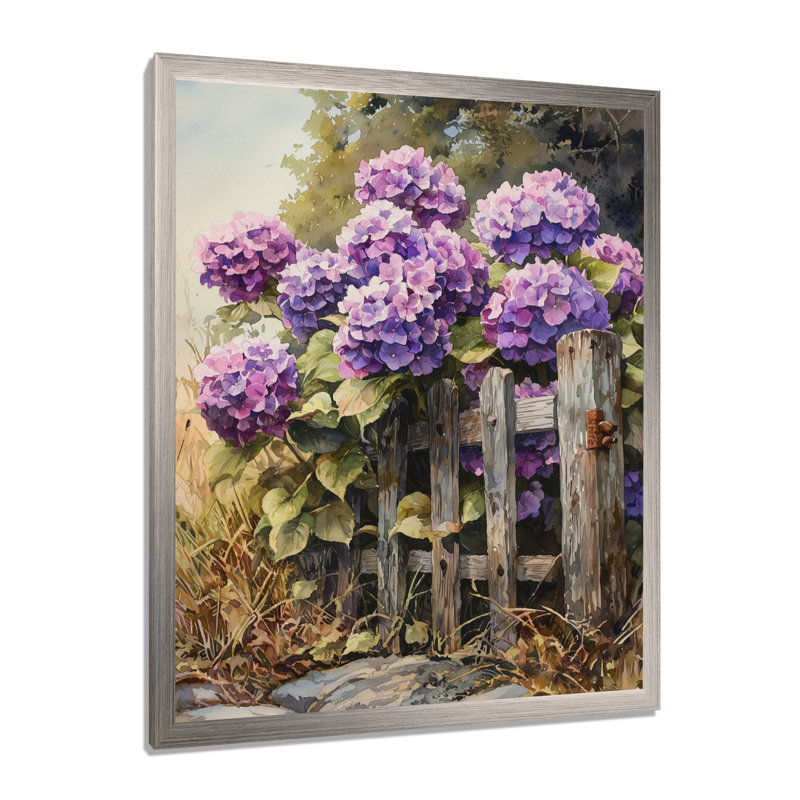Leandra - Art mural sur toile à motif floral, Argent argent, H 32 po x l 24 po, Reproduction encadrée d'une seule photo