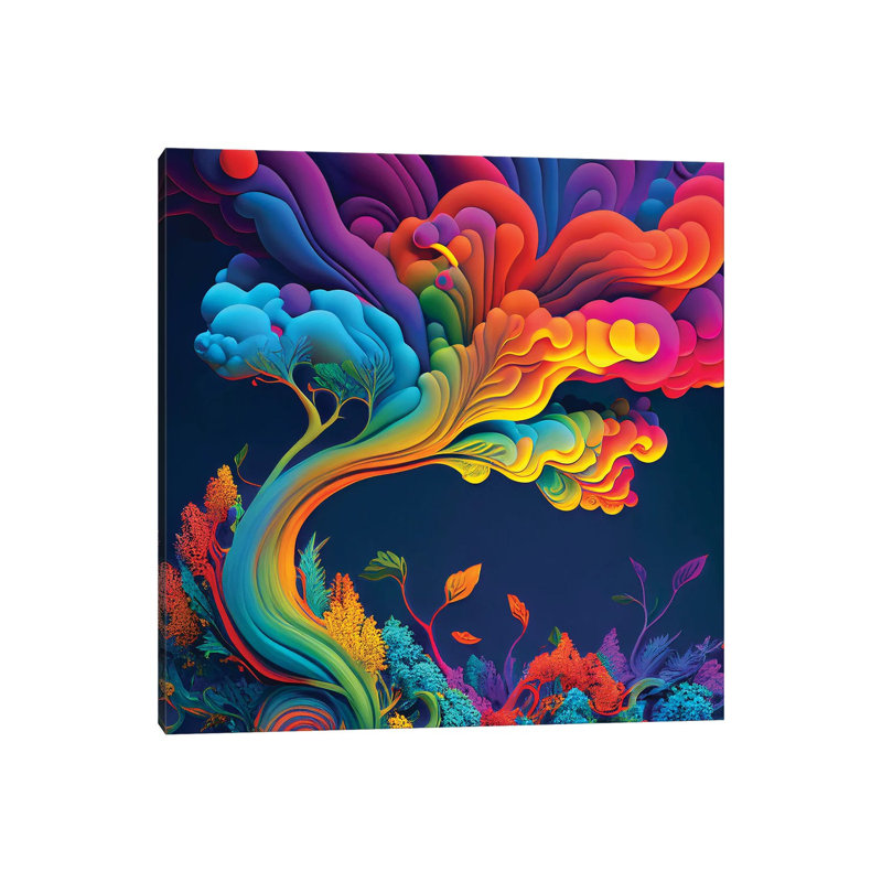 Magic Rainbow Tree II by Mike Kiev - Gallery-Wrapped Canvas Giclée on Canvas, 45.72 cm H x 45.72 cm W, Wrapped Canvas