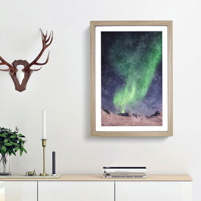 Northern Lights Aurora Borealis Abstract - Picture Frame Painting Print