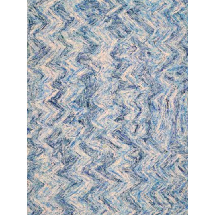 Exquisite Rugs Veneta Handmade Hand-Tufted New Zealand Wool On Canvas Blue Area Rug