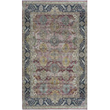 Hand-Knotted High-Quality Red and Black Area Rug