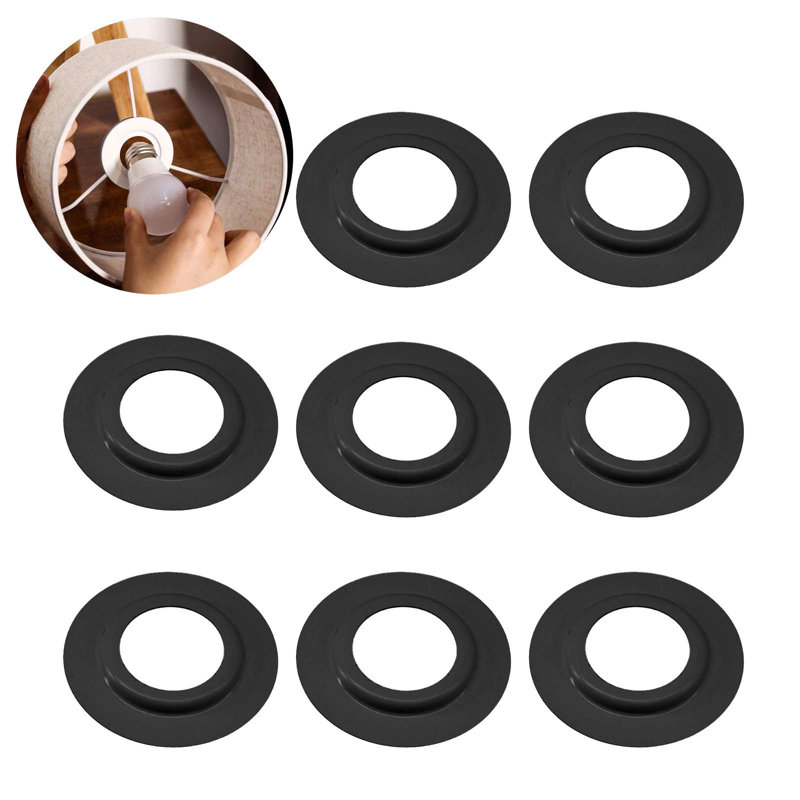 Davette Metal Lamp Shade Reducer Ring For ES/E27 To BC/B22 Plate Light Fitting Lampshade Lighting Kit, Black