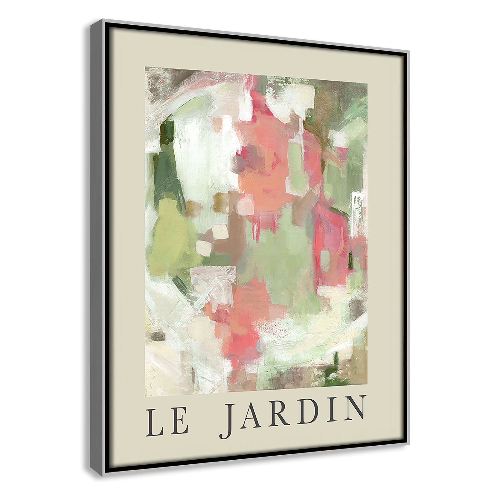 Botanical Poster Collection " Le Jardin " by Carol Robinson, No, 15.5" H x 12.5" W x 2" D, Silver Floater Frame