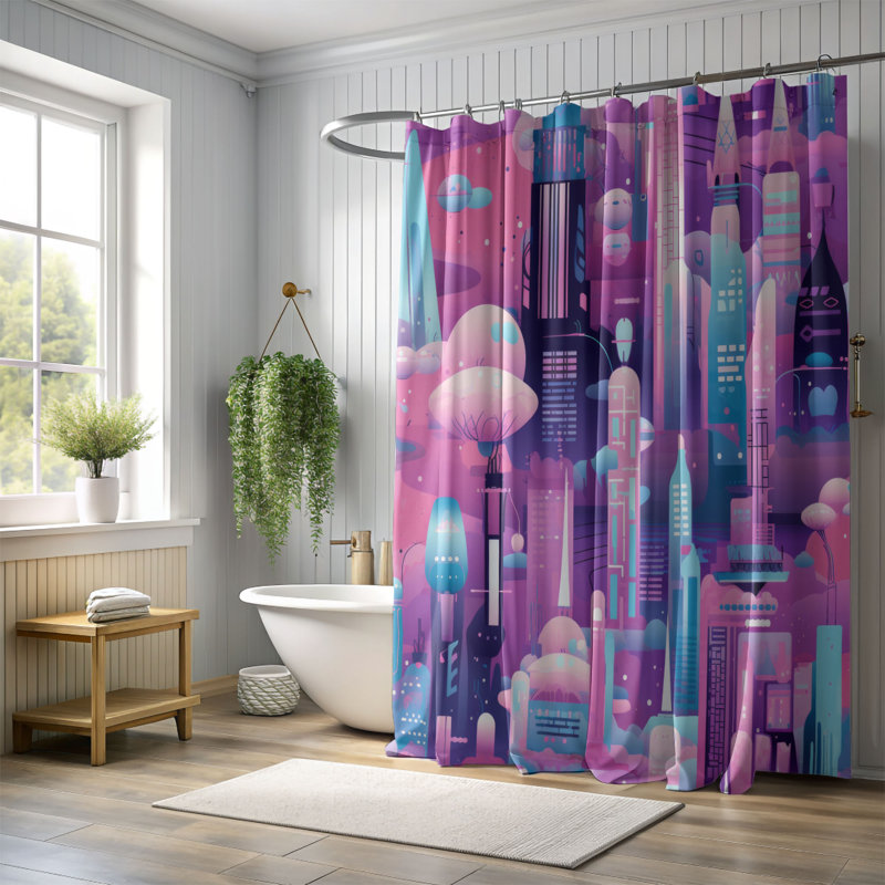 Rideau de douche Radiant Skyline - Premium, H 74 po x l 71 po