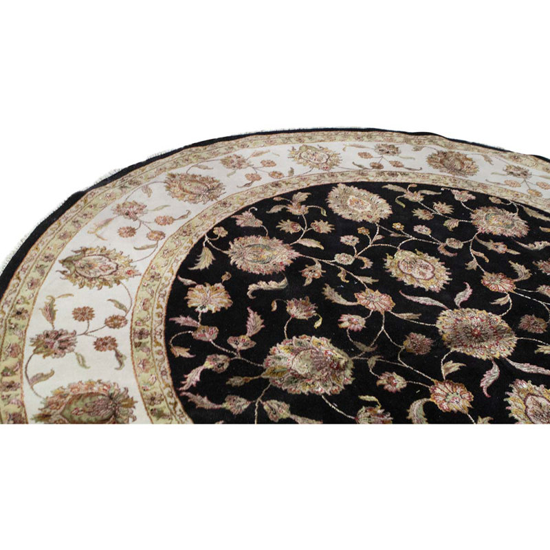 Tapis brun / noir noué à la main de conception unique 10 pi 2 po
