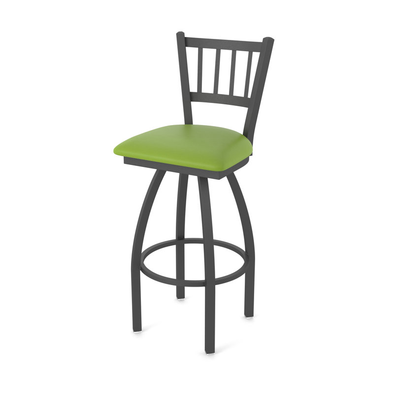 Tabouret pivotant 810 Contessa, Vinyle - vert kiwi Canter, Étain, Très grand (siège d'une hauteur de 36 po)