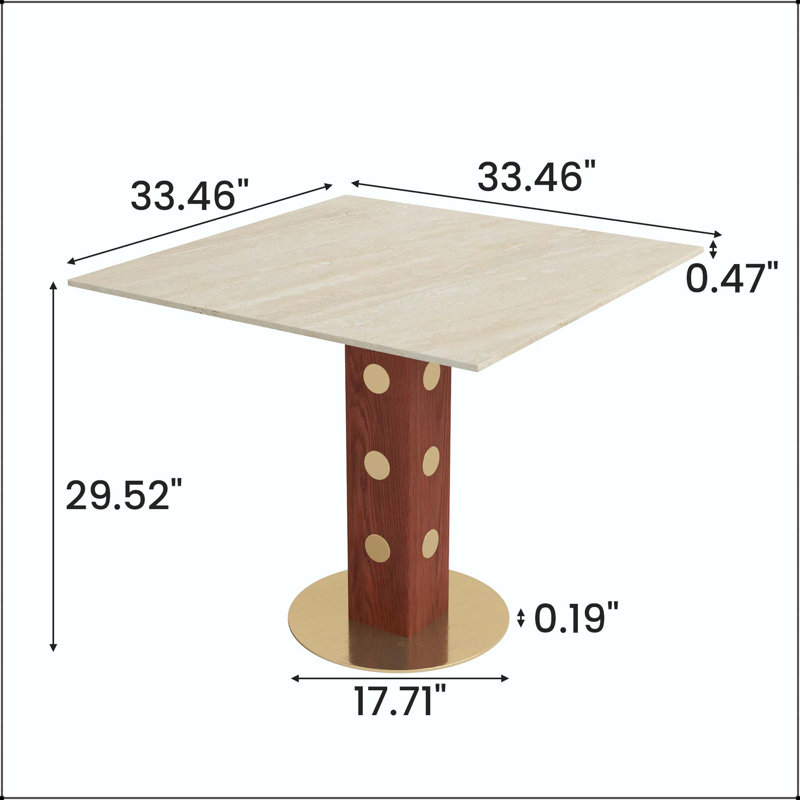 Table de salle à manger 33,5 po, Beige