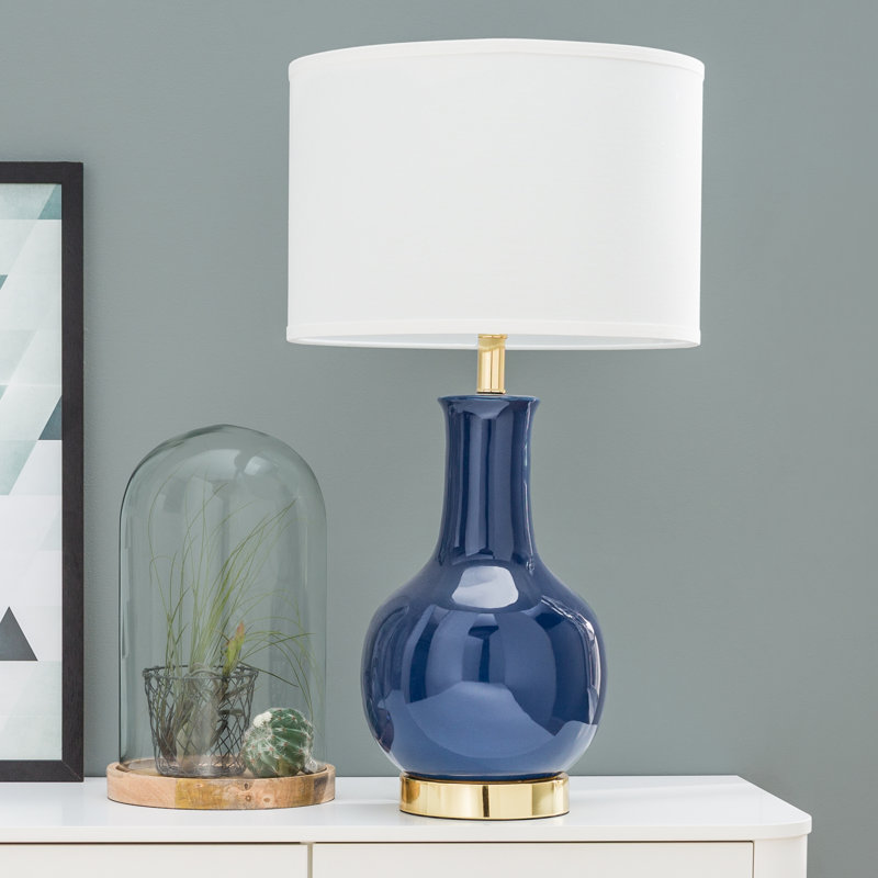 Putra Ceramic Table Lamp, Royal Blue