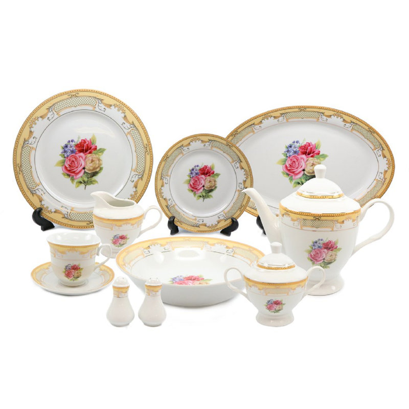 Schaper 49 Piece Porcelain China Dinnerware Set - Service for 8