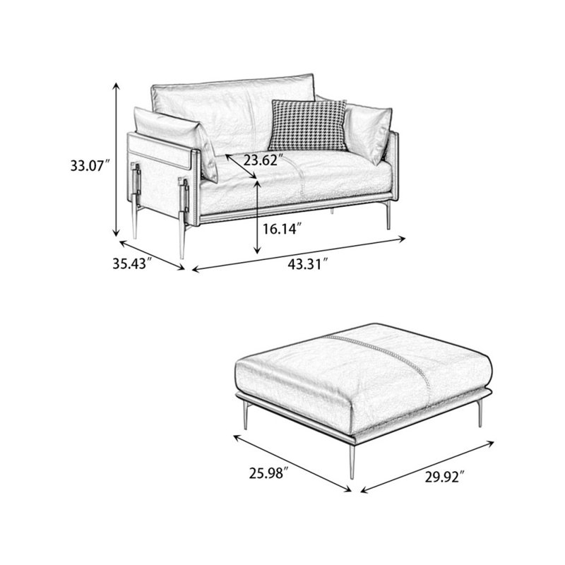 Chaise avec accoudoirs avec repose-pieds noir en cuir véritable avec repose-pieds