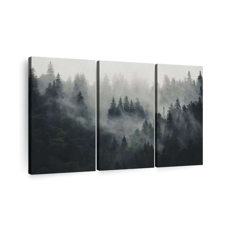 Misty Forest Mountain 3 pièces, H 42 po x l 65 po x P 1,25 po