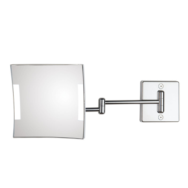 Elegant Polished Chrome LED Wall-Mounted Magnifying Mirror