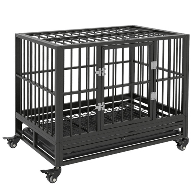 Chenil en métal robuste avec cage verrouillable