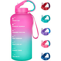 Clear Reusable Slim Flat Water Bottle 33.8oz Portable - Fits in