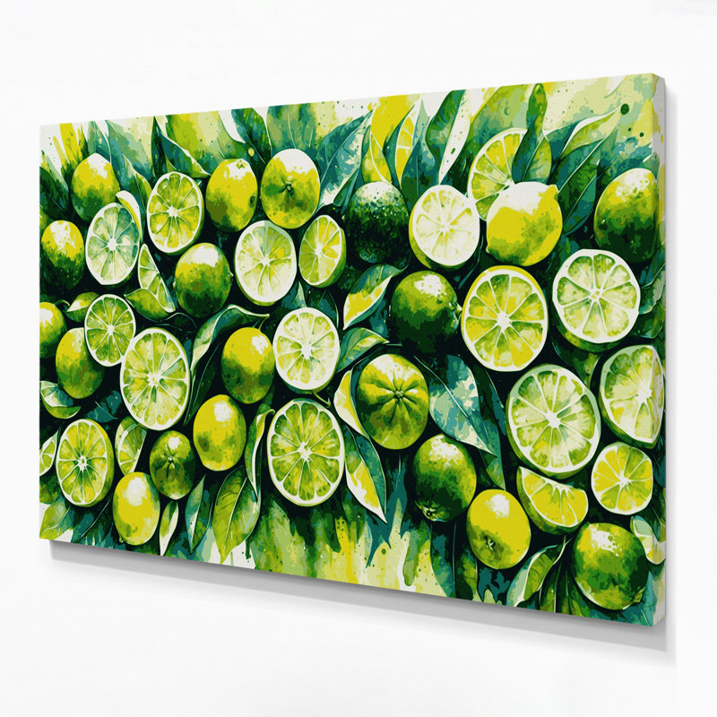 Fruit Lime Key Green Canvas Wall Art, 11" H x 14" W