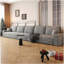 Canapé de 168 po de style nuage, canapé modulaire moderne, canapé à assise profonde, convenant au salon ou à la chambre à coucher, aucun assemblage requis, gris (velours synthétique doux)-1032571762-1032571766-1032571757