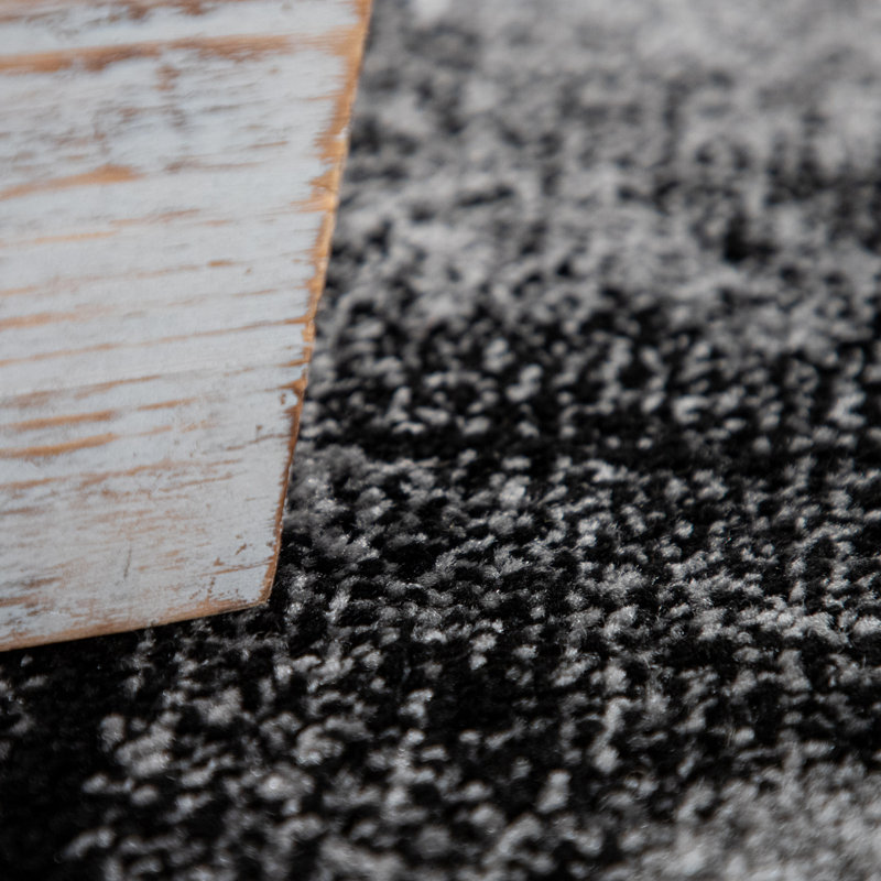 Tapis abstrait gris en polypropylène tissé à la machine, Rectangle 5 pi 3 po x 7 pi 7 po