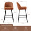Padded Fabric Upholstered Bar Stools with Footrest Spring Cushion -1988954670