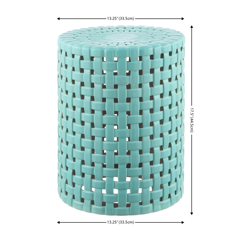 Gonde Ceramic Accent Stool, Robins Egg Blue