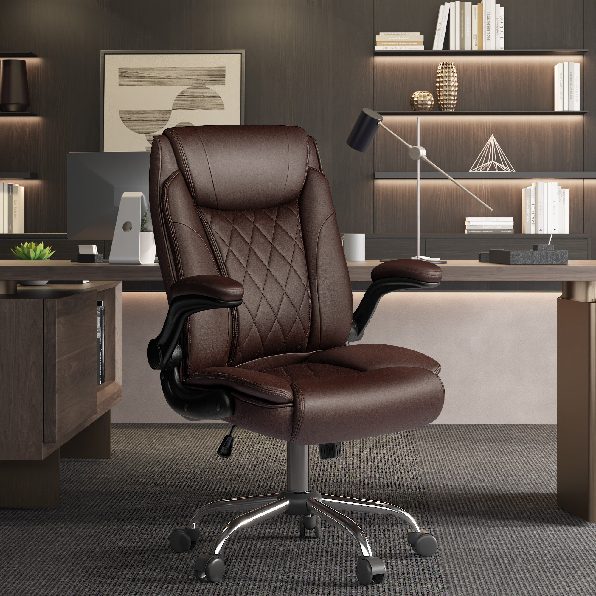 Home Office Chair Ergonomic Desk Chair The Twillery Co. Upholstery Color: White