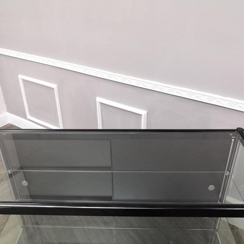 Black Aluminum Showcase Full Vision 48 Inch Frame Shelf Retail Store Display Cabinet