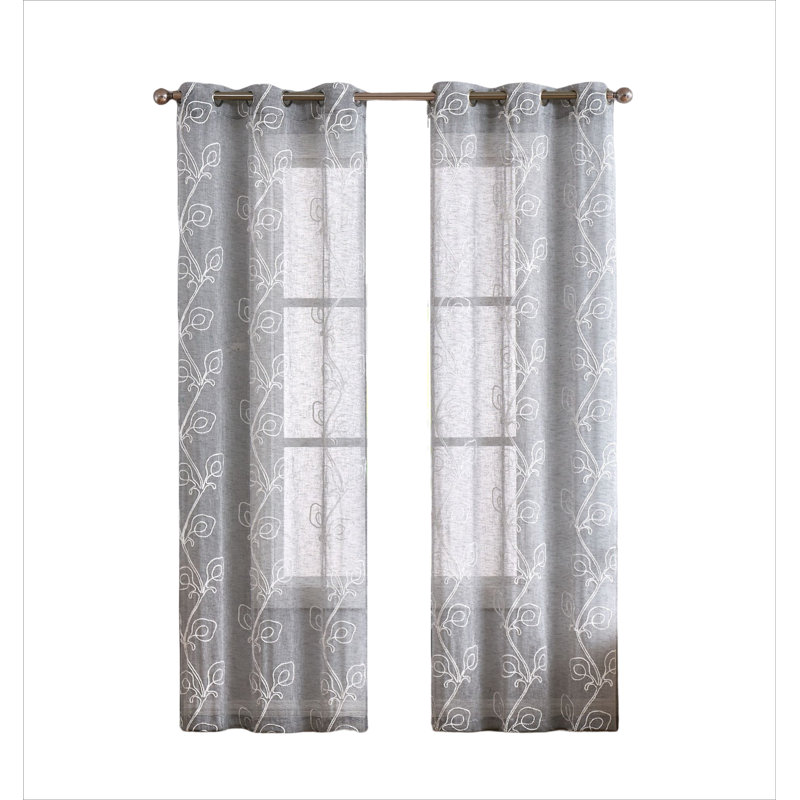 Helmetta Room Darkening Curtain Pair, 76" W x 96" L, Gray