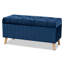 Repose-pieds de rangement rectangulaire en velours 39,4 po Chavers-1821292828