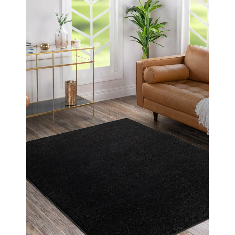 Beibhinn Machine Woven Black Rug, Rectangle 280 x 370cm