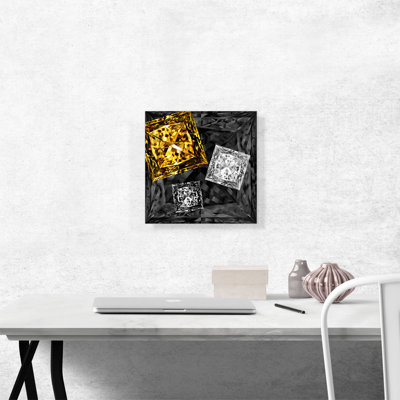 " Black Yellow White Princess Cut Diamond Jewel "