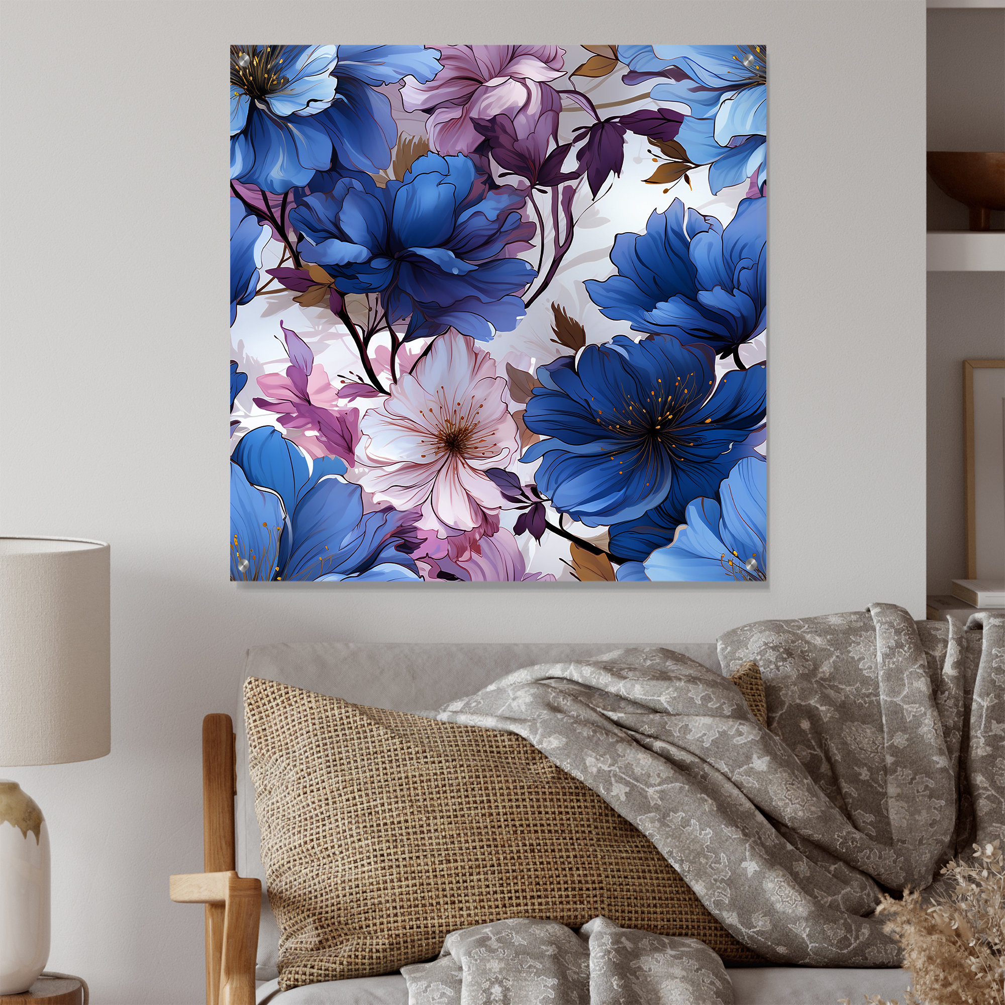 Lark Manor Fondulac - Floral Acrylic Wall Art For Living Room - Wayfair ...