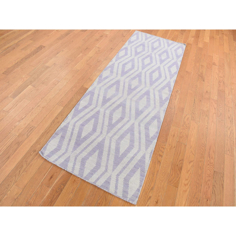 2'8"x8' Purple Wool Hand Woven Flat Weave Reversible Kilim Runner Rug 4CE7E94A44FA4F3E995600AAC3F26DCC