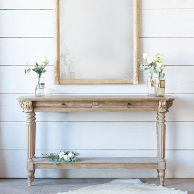 American-style wooden carved console table