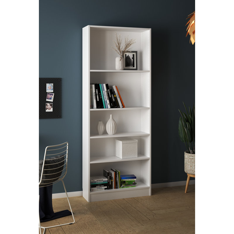 Darwen 31.1" W x 80" H 5 Shelf Bookcase, White