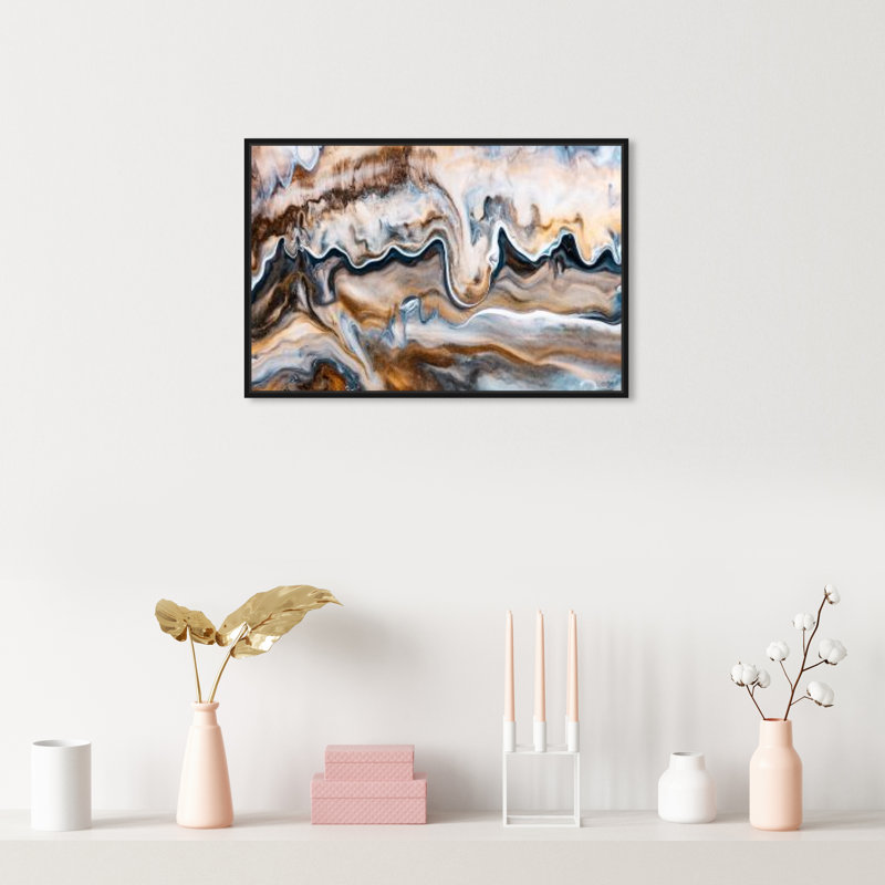Modern Large Paint Splash Print by Oliver Gal, Black Floater Framed, 17" H x 25" W