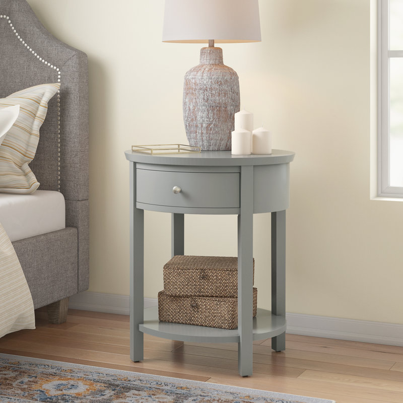 Zaheed End Table with Storage, Gray