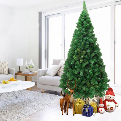 Arbre de Noël artificiel à charnière en PVC avec support en métal, vert