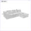 Grand canapé modulaire amovible Boneless, ensemble 3 pièces avec combinaison gratuite, comprenant 4 coussins, idéal pour le salon, la chambre à coucher et un appartement-508481957