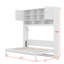 Lit escamotable avec grand espace de rangement et rayures