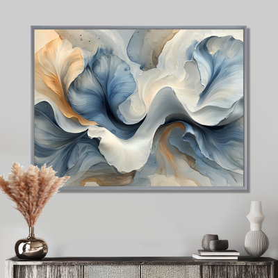 Ocean Blue Delicate Floral Petals IV - Abstract flowers Wall Art Decor