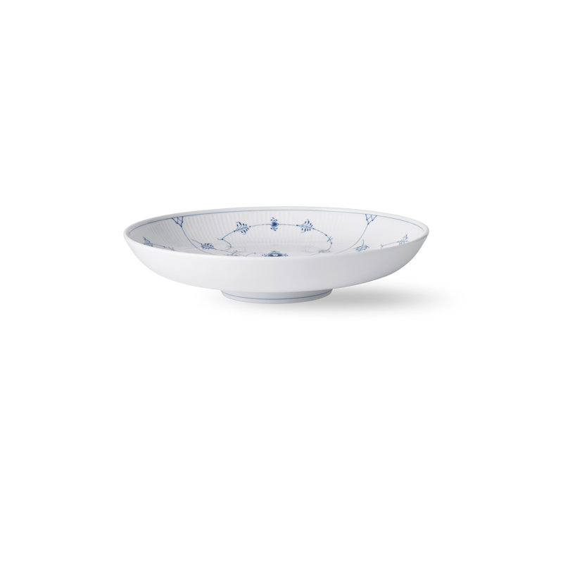 Blue Fluted Plain Large Bowl 13.39"