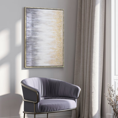 Toile encadrée dorée texturée, scintillante, encadrée