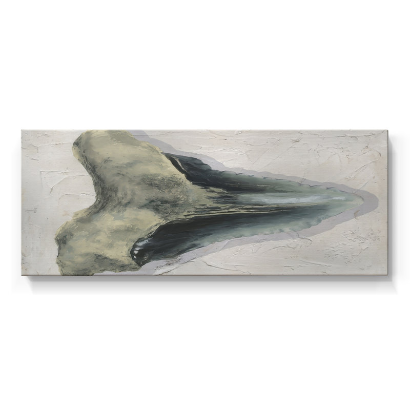 Watercolor Sharks Tooth III- Gallery Wrapped Canvas -Ready to Hang, 12" H x 30" W