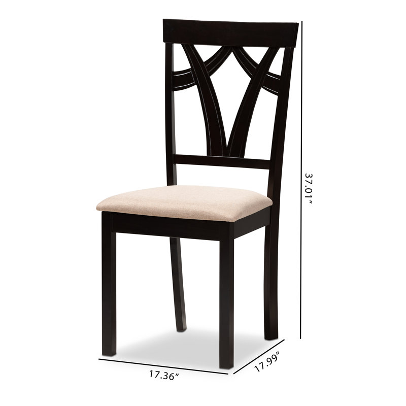 46cm H Polyester Blend Upholstered Cross Back Side Chair, Light Brown