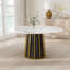 Ensemble de table de salle à manger 7 pièces 59,05 po avec 7 chaises en cuir PU-1977188373-1977188374