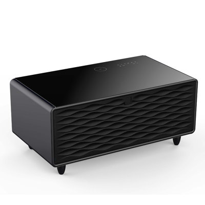 Modern Smart Coffee Table With Built-In Fridge, Bluetooth Speaker, Wireless Charging, Touch Control Panel, USB Interface
