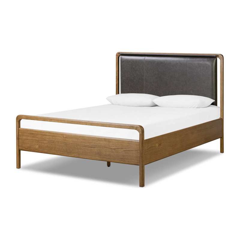 Rosedale Upholstered Bed, Queen, Amber Oak/Chaps Ebony