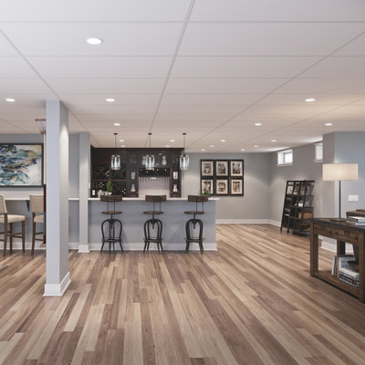 Genesis 2ft x 4ft Smooth Pro White Ceiling Tiles - Easy Drop-In Installation – Waterproof, Washable and Fire-rated - High-Grade PVC to Prevent Breakage - Package of 10 Tiles