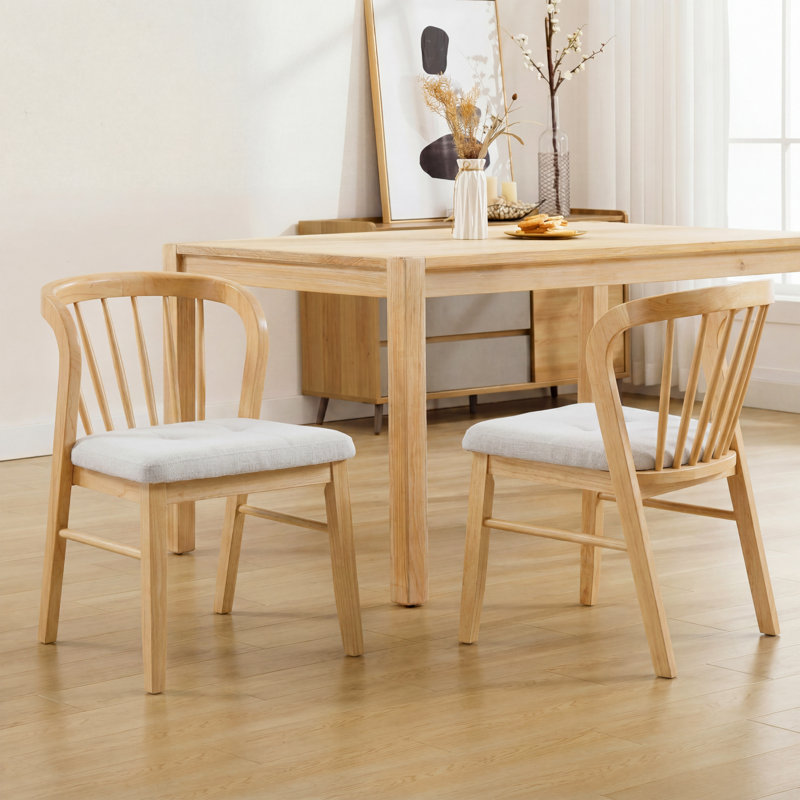 Ensemble de 2 chaises de salle à manger modernes en bois d'hévéa
