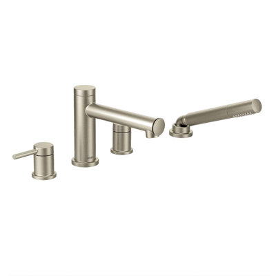 Garniture de robinet de baignoire romaine à deux poignées avec inverseur et douchette Align