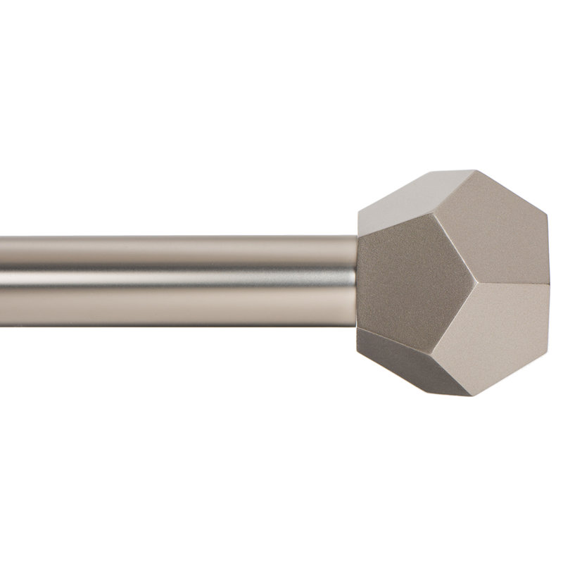  Tringle à rideaux pour fenêtre Drapery Traitement - Mât hexagonal à facettes de 1 pouce. 48 à 86 pouces Nickel satiné